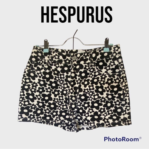 HESPERUS Floral Print Denim Shorts - Picture 1 of 6